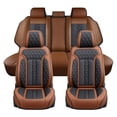 thumbnail image 1 of for Kia Seltos 2026 Car Seat Cover, Brown Car Seat Covers, Leather 5 Piece Full Set Retain Seatbelt Port Waterproof, Airbag-Compatible, 1 of 6
