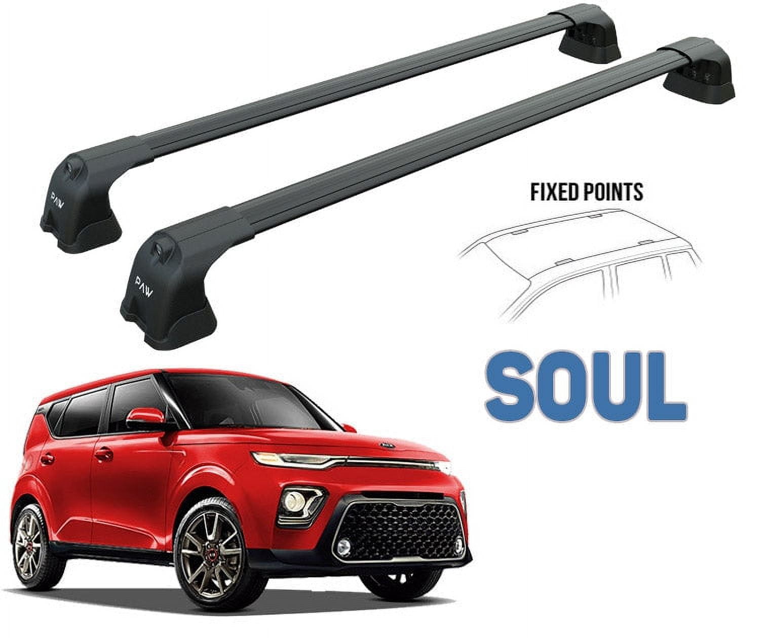 for Kia Soul Roof Racks Cross Bars Rails Top Carrier Alu Black 2020