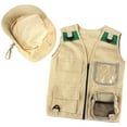 thumbnail image 1 of for Kids Boys Girls Backyard Safari Cargo Vest Outdoor Activity Lightweight Vest Hat Adventure Camping Fishing Exploration Activities Khaki, 1 of 7