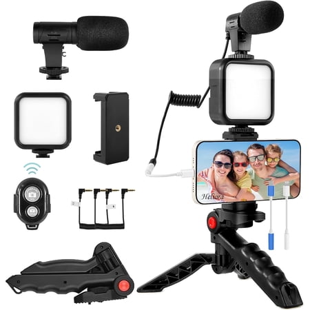 for Kit for iPhone, - Starter Kit w/Tripod, LED Light, Mic & Remote for Live Stream, TikTok, Content Creators