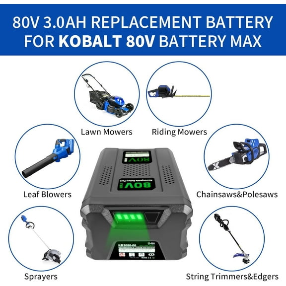 for Kobalt KB2580C-06 80V MAX 3.0Ah Rechargeable Lithium-Ion Battery