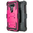 thumbnail image 1 of for LG K51 Q51 Phone Case Dual Layer Full-Body Rugged Clear Back Case Drop Resistant Shockproof Case with Built In Screen Protector (Pink), 1 of 4