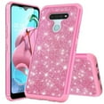 thumbnail image 1 of for LG K51 Q51 with Screen Protector Phone Case Glitter Shock proof Edge Scratch Shield Hybrid Layers Slim Bumper Cover (Rose Gold), 1 of 2