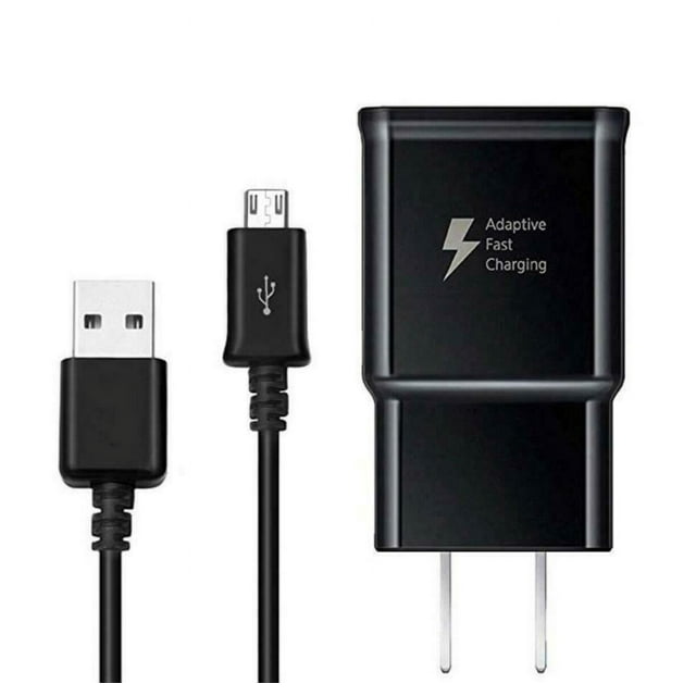 for Lava V2 3GB Adaptive Fast Charging Wall Charger Kit Set with Micro 2.0 USB Cable - Black