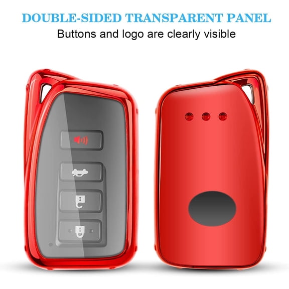 for Lexus TPU Key fob Cover, Soft TPU Car Key Case Protector with Keychain Compatible with Lexus 2014-Up RX is ES GS LS NX RS GX LX RC LC