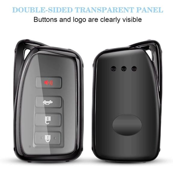 for Lexus TPU Key fob Cover, Soft TPU Car Key Case Protector with Keychain Compatible with Lexus 2014-Up RX is ES GS LS NX RS GX LX RC LC