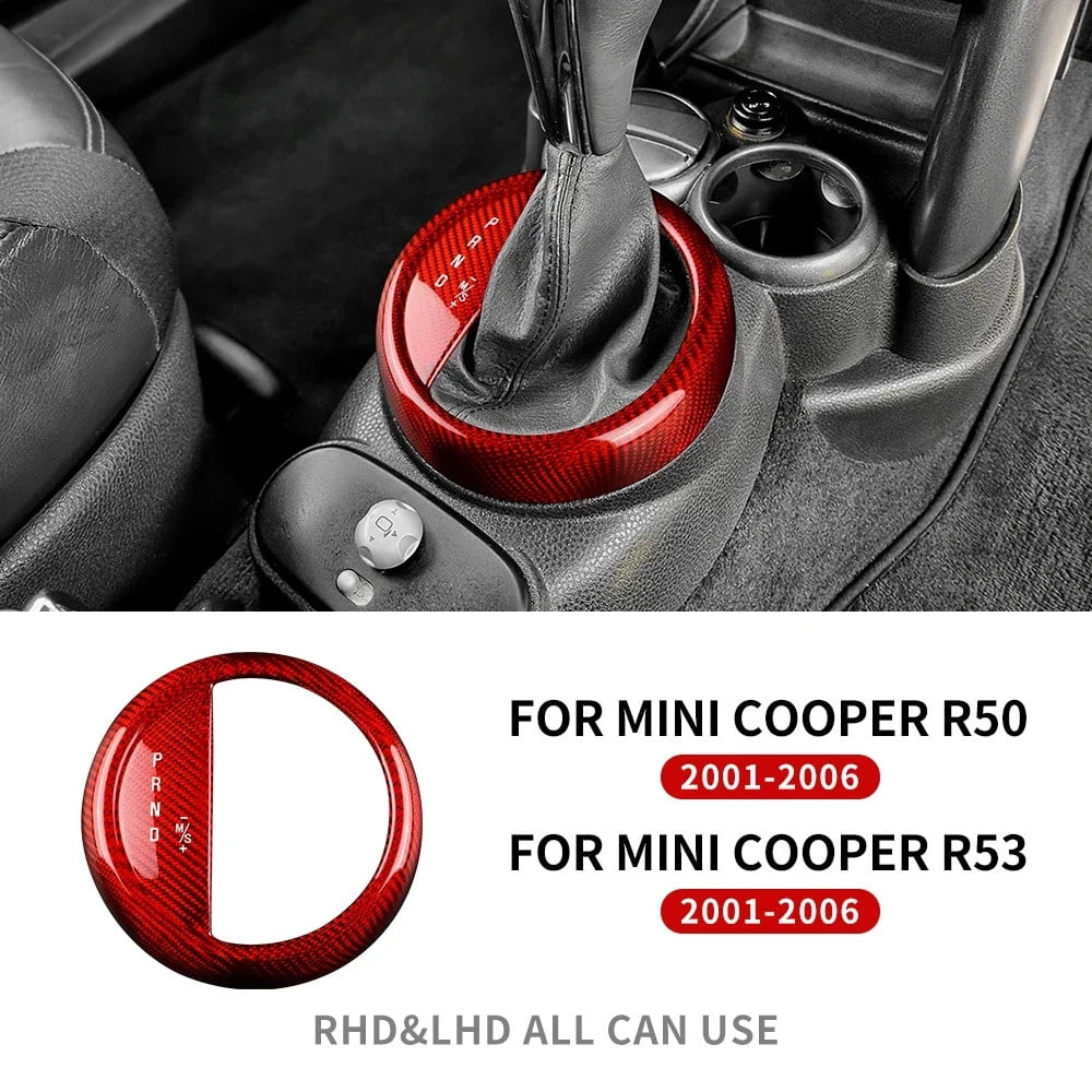for MINI Cooper R50 R53 Real Dry Carbon Fiber Sticker Car Automatic ...