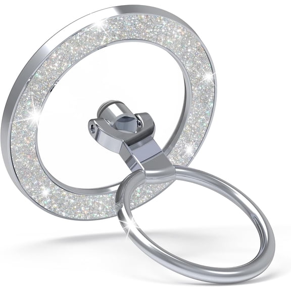 for MagSafe Phone Grip Stand, Magnetic Phone Ring Holder for MagSafe, Magnetic Ring Holder for iPhone. (Glitter Rose Gold)