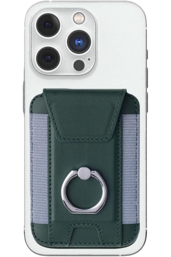 for Magsafe Wallet, Slim Magnetic Card Wallet with Grip, 7 Cards Holder RFID Blocking, Ring Stand Stick on Wallet with Privacy Flap (Deep Purple)