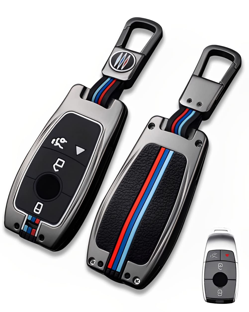 for Mercedes Benz Key Fob Cover Case Metal Shell Smart Key Holder Protector Compatible for E-Class S-Class A-Class C-Class G-Class