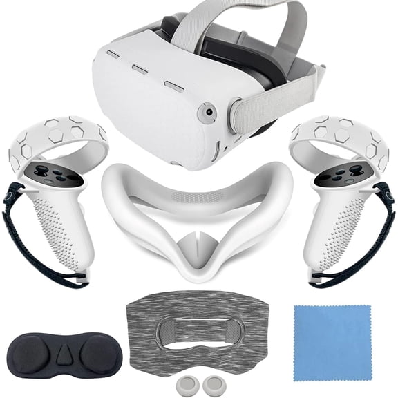 for Meta Quest 2 Silicone Cover, Protective Cover Accessories for Meta VR, Multi Colors Soft Shell Skin, Controller Grips & Face Cover Set