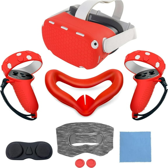 for Meta Quest 2 Silicone Cover, Protective Cover Accessories for Meta VR, Multi Colors Soft Shell Skin, Controller Grips & Face Cover Set