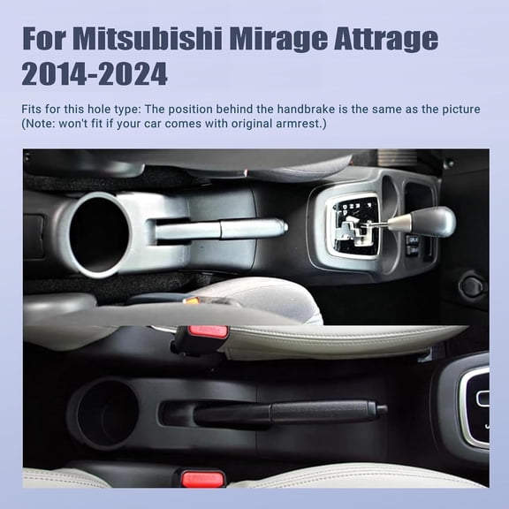 for Mitsubishi Mirage 2014-2024 Car Armrest Box Center Console Accessory Leather Arm Rest Double-Layer Storage Space with Cup Holder (Black Thread)