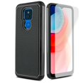 thumbnail image 1 of for Moto G Play 2021 Version with Tempered Glass Phone Case Shock Proof Edges Hybrid Hard Back Slim Bumper Cover, 1 of 4