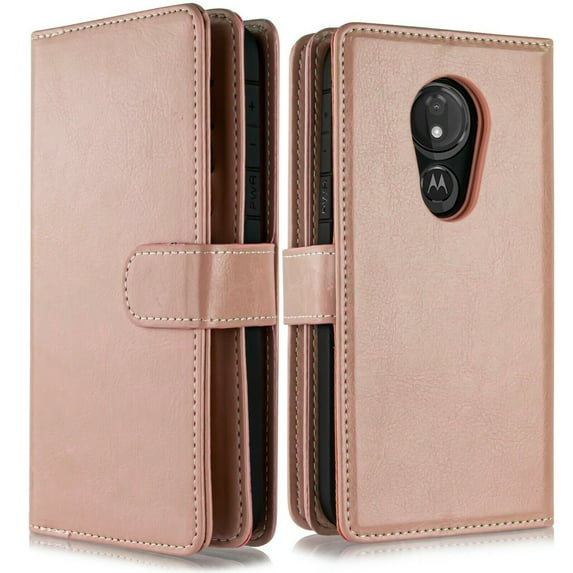 for Moto G7 Play Case Phone Case Wallet Detachable Bumper Mag Mount Ready Extra Pocket Purse Screen Flip Cover