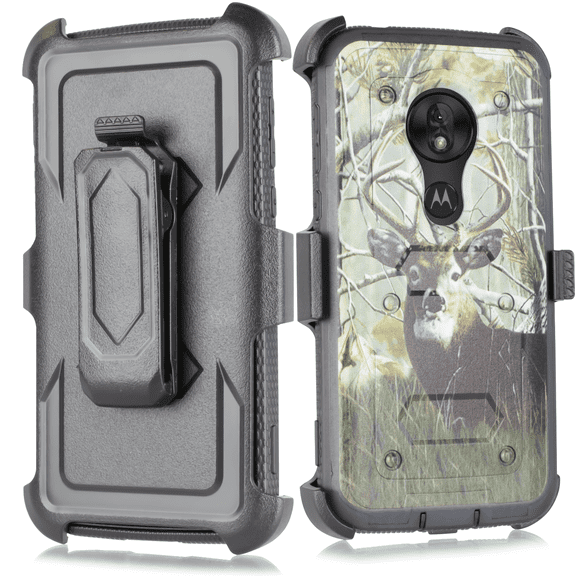 for Moto G7 Play case Phone Case 360? Degree Cover Screen Protector Clip Kickstand Holster Hybrid Shock Bumper
