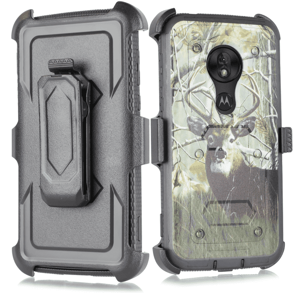 for Moto G7 Play case Phone Case 360? Degree Cover Screen Protector Clip Kickstand Holster Hybrid Shock Bumper
