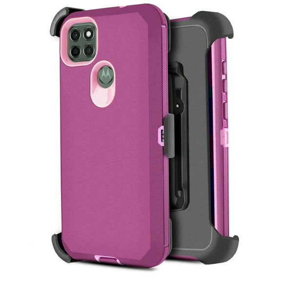 for Moto G9 Power Phone Case Dual Layer Full-Body Rugged Clear Back Case Drop Resistant Shockproof Case with Built In Screen Protector