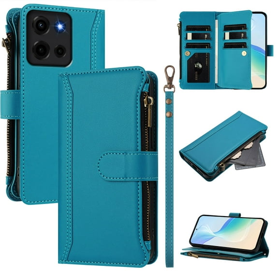 for Motorola Edge 5G 2025 2024 2023 Wallet Phone Case with Magnetic Zipper Closed Credit Card Slot Shockproof Phone Case