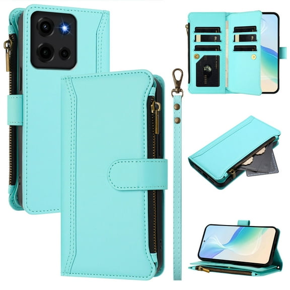 for Motorola G 5G 2025 2024 2023 2022 Wallet Phone Case with Magnetic Zipper Closed Credit Card Slot Shockproof Phone Case