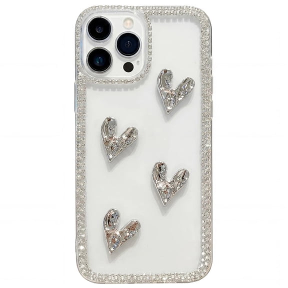 for Motorola MOTO G35 Rhinestone Phone Case Designer Handmade Luxury Sparkly Bling Diamond Shiny Glitter 3D Plating Love Crystal Cover Women Girls
