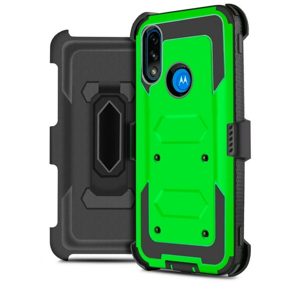 for Motorola Moto E7 POWER Phone Case Dual Layer Full-Body Rugged Clear Back Case Drop Resistant Shockproof Case with Built In Screen Protector