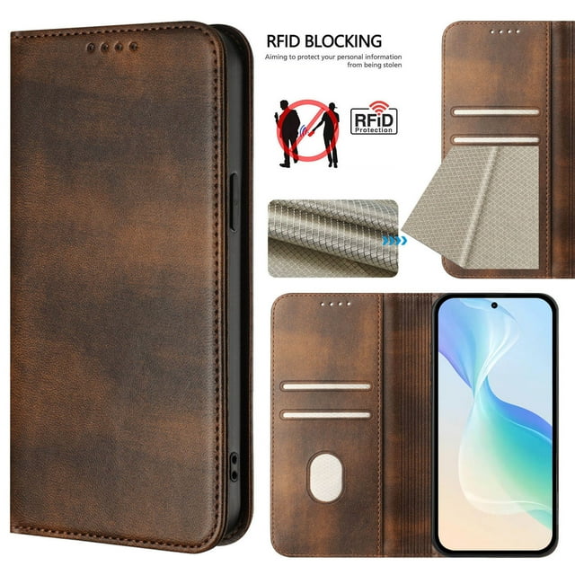 for Motorola Moto G Power 2025 Wallet Case with RFID Blocking Credit Card Holder,Leather Magnetic Phone Case