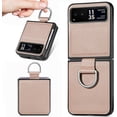 thumbnail image 1 of for Motorola Razr 40 Case, PU Leather Protective Cover with Ring Flip Phone Case Motorola Razr 40 ZH Beige, 1 of 18