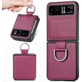 thumbnail image 1 of for Motorola Razr 40 Case, PU Leather Protective Cover with Ring Flip Phone Case Motorola Razr 40 ZH Purple, 1 of 18