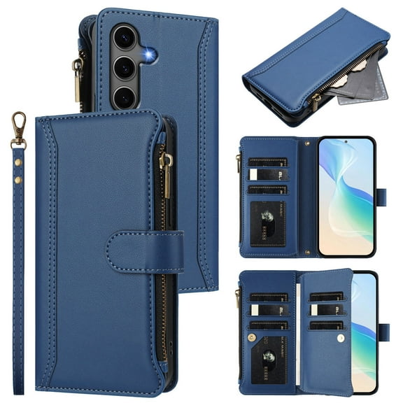 for Motorola X40 Pro Phone Case Wallet Protective Case leather Cover with magnetic closed cDark Blueit card slot shockproof protection phone case