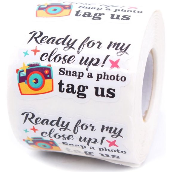for My Close Up Snap a Photo Tag  Sticker,Customer Small Business Stickers,Funny Cute Camera Mail Envelopes Bag Shipping Stickers 500 count