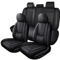 thumbnail image 1 of for NISSAN ROGUE SPORT 2018 Car Seat Cover, Black Car Seat Covers, Leather 5 Piece Full Set With Lumbar Support Non-slip, Protect Car Seats, 1 of 8