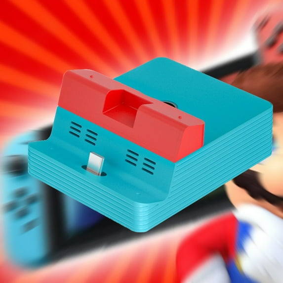 for Nintendo Switch Dock Support Stand Base Para Docking Station Suporte Accesorios Oled Accessories Soporte Holder Tv Charging (Red and Blue)