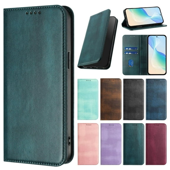 for Nokia 6.3 Phone Case Wallet protective case leather Cover with magnetic closed cDark Greenit card slot shockproof protection phone case