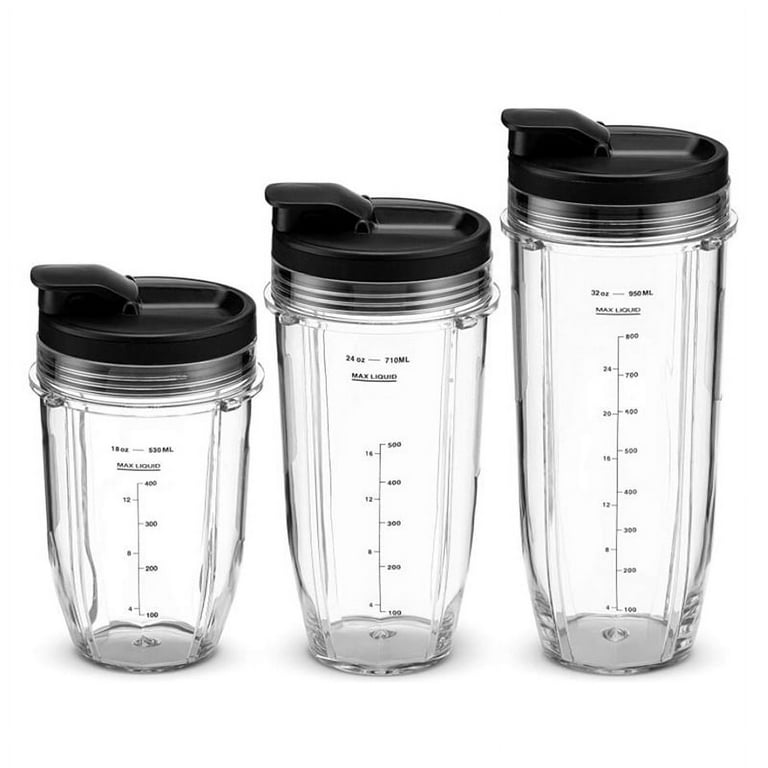 18oz Replacement Blender Cups with Sip & Seal Lids, Ninja Blender  Replacement Parts Compatible with BL480, BL490, BL640, BL680 for Nutri  Ninja Auto IQ