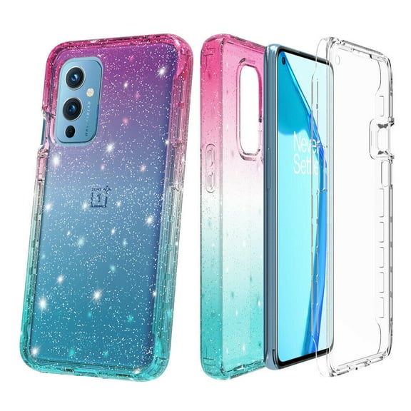 for OnePlus 9 1+9 Glitter Bling Full Body Bumper Case Phone Case PU Shock Bumper Scratch Guard Skin Wrap Slim Cover