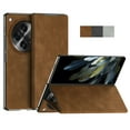 thumbnail image 1 of for OnePlus Open PU Leather Magnetic Folding Case, Skin Friendly Kickstand Slim Fit Shockproof Protective Phone Case Cover for OnePlus Open - Brown, 1 of 10