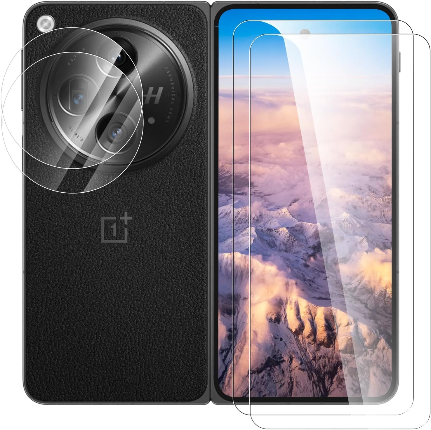 for OnePlus Open Screen Protector 2 Pcs + Camera Lens Protector 2 Pcs