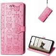 thumbnail image 1 of for Oppo A17 PU Leather Flip Wallet Case, Cute Cat Dog Cartoon Style with Card Slots Holder Phone Cover Case for Oppo A17 MG Pink, 1 of 16