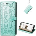 thumbnail image 1 of for Oppo A77 5G Wallet Case, Cat Dog Cartoon Cute Style with ID Card Holder PU Leather Flip Phone Cover Case for Oppo A77 5G MG Green, 1 of 14