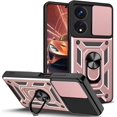 thumbnail image 1 of for Oppo A78 4G Case with Slide Camera Cover for Men, Military Grade Drop Phone Cover Case with Rotate Ring Kickstand for Oppo A78 4G SJ Rose Gold, 1 of 9