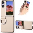 thumbnail image 1 of for Oppo Find N2 Flip Case with Ring, Slim PU Leather Protective Cover Phone Case Oppo Find N2 Flip ZH Beige, 1 of 18