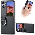 thumbnail image 1 of for Oppo Find N2 Flip Case with Ring, Slim PU Leather Protective Cover Phone Case Oppo Find N2 Flip ZH Black, 1 of 9