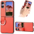 thumbnail image 1 of for Oppo Find N2 Flip Case with Ring, Slim PU Leather Protective Cover Phone Case Oppo Find N2 Flip ZH Orange, 1 of 18