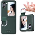 thumbnail image 1 of for Oppo Find N2 Flip Case with Ring, Slim Thin Matte Hard PC Shockproof Protective Phone Cover Case for Oppo Find N2 Flip QZH Green, 1 of 12