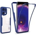 thumbnail image 1 of for Oppo Find X5 Clear Case with Screen Protector, Slim Shockproof Soft TPU Bumper Full Body Protection Phone Cover Case for Oppo Find X5 QC Blue, 1 of 8