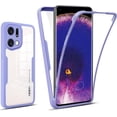 thumbnail image 1 of for Oppo Find X5 Clear Case with Screen Protector, Slim Shockproof Soft TPU Bumper Full Body Protection Phone Cover Case for Oppo Find X5 QC Purple, 1 of 9