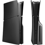 for PS5 Slim Console Faceplate Cover, Custom Replacement Skin Case ABS Cover Plates Side Shell for PS5 Slim Disc Edition Black