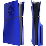 for PS5 Slim Console Faceplate Cover, Custom Replacement Skin Case ABS Cover Plates Side Shell for PS5 Slim Disc Edition Blue, with Cooling Vents