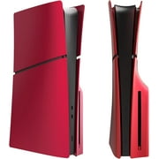 for PS5 Slim Console Faceplate Cover, Custom Replacement Skin Case ABS Cover Plates Side Shell for PS5 Slim Disc Edition Red
